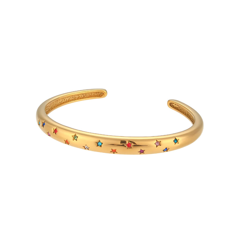 Pulseira Estrela Cravejada em Zircônia Banhada em Oro 18k